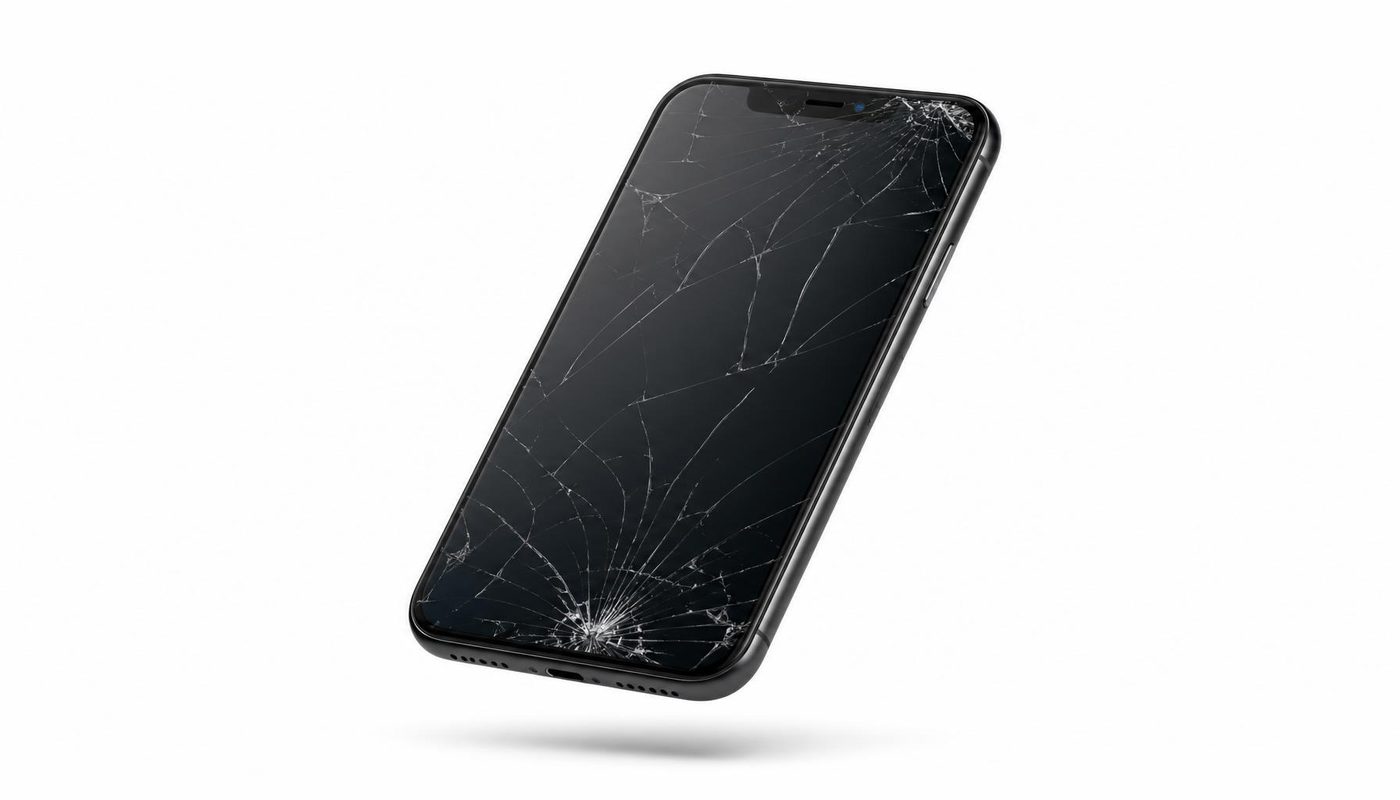 Smartphone with a cracked screen